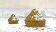 Claude Monet Grainstack, White Frost Effect oil